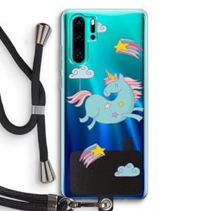 CaseCompany Vliegende eenhoorn: Huawei P30 Pro Transparant Hoesje met koord