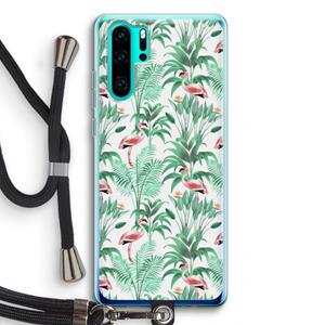 CaseCompany Flamingo bladeren: Huawei P30 Pro Transparant Hoesje met koord