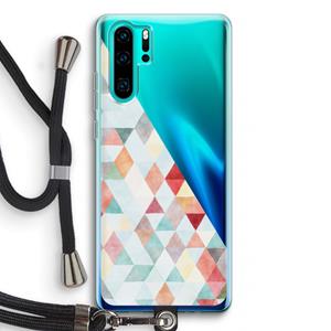 CaseCompany Gekleurde driehoekjes pastel: Huawei P30 Pro Transparant Hoesje met koord