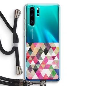 CaseCompany Gekleurde driehoekjes: Huawei P30 Pro Transparant Hoesje met koord