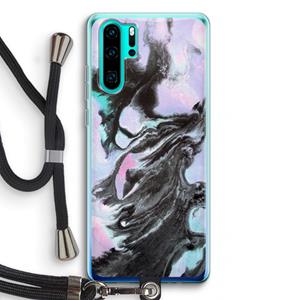 CaseCompany Pastel zwart: Huawei P30 Pro Transparant Hoesje met koord