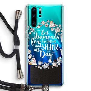 CaseCompany Diamonds: Huawei P30 Pro Transparant Hoesje met koord