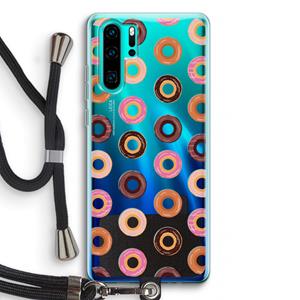 CaseCompany Donuts: Huawei P30 Pro Transparant Hoesje met koord