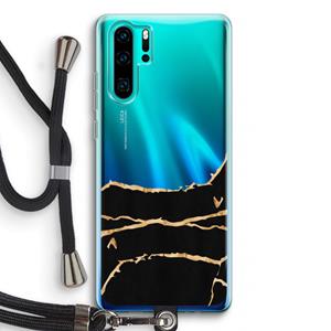 CaseCompany Gouden marmer: Huawei P30 Pro Transparant Hoesje met koord