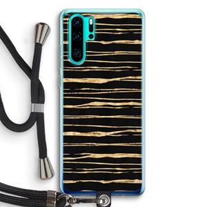CaseCompany Gouden strepen: Huawei P30 Pro Transparant Hoesje met koord