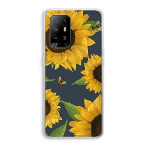 CaseCompany Sunflower and bees: Oppo A95 5G Transparant Hoesje