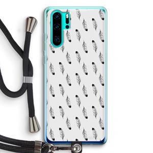 CaseCompany Pluimen: Huawei P30 Pro Transparant Hoesje met koord