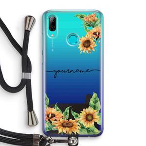 CaseCompany Zonnebloemen: Huawei P Smart (2019) Transparant Hoesje met koord
