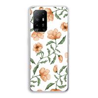 CaseCompany Peachy flowers: Oppo A95 5G Transparant Hoesje