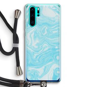 CaseCompany Waterverf blauw: Huawei P30 Pro Transparant Hoesje met koord