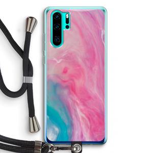 CaseCompany Roze explosie: Huawei P30 Pro Transparant Hoesje met koord