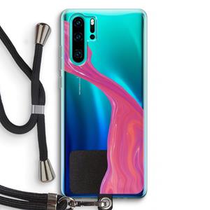 CaseCompany Paarse stroom: Huawei P30 Pro Transparant Hoesje met koord