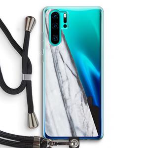 CaseCompany Gestreepte marmer: Huawei P30 Pro Transparant Hoesje met koord