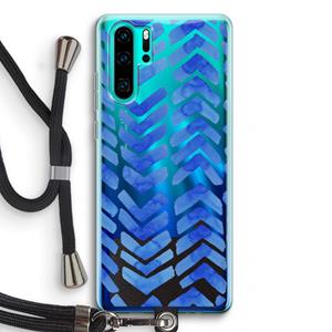 CaseCompany Blauwe pijlen: Huawei P30 Pro Transparant Hoesje met koord