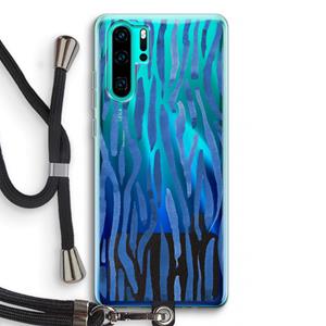 CaseCompany Blauwe nerven: Huawei P30 Pro Transparant Hoesje met koord