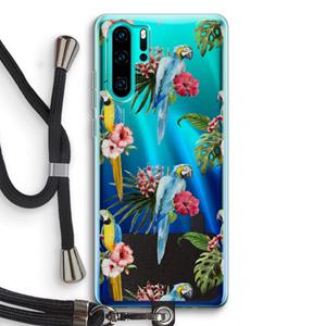 CaseCompany Kleurrijke papegaaien: Huawei P30 Pro Transparant Hoesje met koord