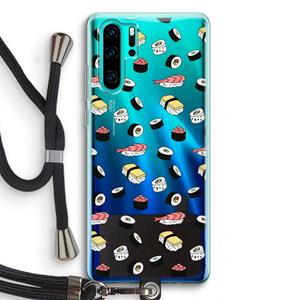 CaseCompany Sushi time: Huawei P30 Pro Transparant Hoesje met koord