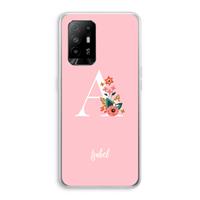 CaseCompany Pink Bouquet: Oppo A95 5G Transparant Hoesje