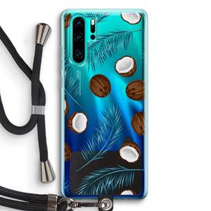 CaseCompany Kokosnoot roze: Huawei P30 Pro Transparant Hoesje met koord