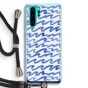 CaseCompany Blauwe golven: Huawei P30 Pro Transparant Hoesje met koord