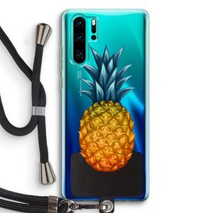 CaseCompany Grote ananas: Huawei P30 Pro Transparant Hoesje met koord