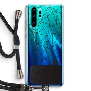 CaseCompany Geometrische lijnen zwart: Huawei P30 Pro Transparant Hoesje met koord
