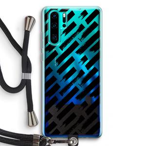 CaseCompany Zwarte vegen: Huawei P30 Pro Transparant Hoesje met koord