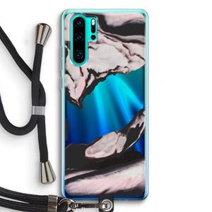 CaseCompany Roze stroom: Huawei P30 Pro Transparant Hoesje met koord