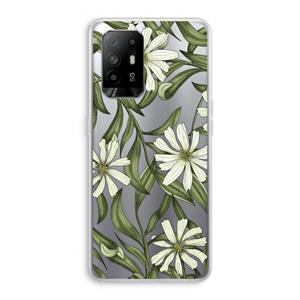 CaseCompany Wit bloemenpatroon: Oppo A95 5G Transparant Hoesje