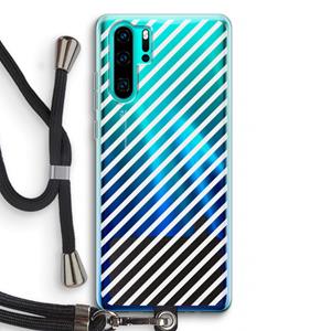 CaseCompany Strepen zwart-wit: Huawei P30 Pro Transparant Hoesje met koord