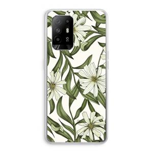 CaseCompany Wit bloemenpatroon: Oppo A95 5G Transparant Hoesje