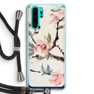 CaseCompany Japanse bloemen: Huawei P30 Pro Transparant Hoesje met koord