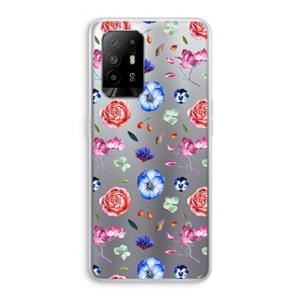 CaseCompany Bloemetjes: Oppo A95 5G Transparant Hoesje