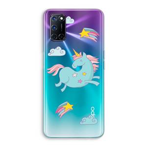 CaseCompany Vliegende eenhoorn: Oppo A92 Transparant Hoesje