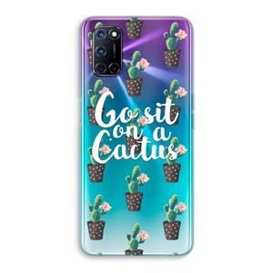 CaseCompany Cactus quote: Oppo A92 Transparant Hoesje
