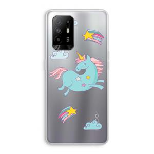 CaseCompany Vliegende eenhoorn: Oppo A95 5G Transparant Hoesje