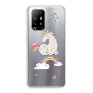 CaseCompany Regenboog eenhoorn: Oppo A95 5G Transparant Hoesje