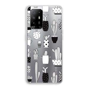 CaseCompany Cactusmotief: Oppo A95 5G Transparant Hoesje