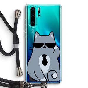 CaseCompany Cool cat: Huawei P30 Pro Transparant Hoesje met koord