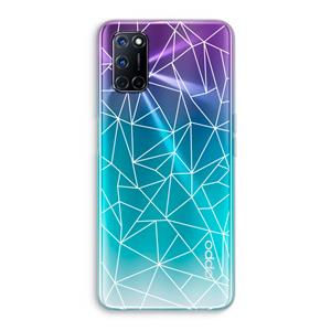 CaseCompany Geometrische lijnen wit: Oppo A92 Transparant Hoesje