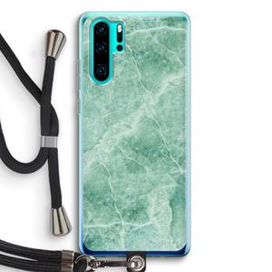 CaseCompany Groen marmer: Huawei P30 Pro Transparant Hoesje met koord