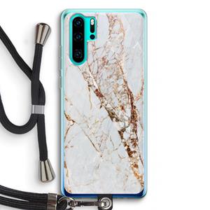 CaseCompany Goud marmer: Huawei P30 Pro Transparant Hoesje met koord