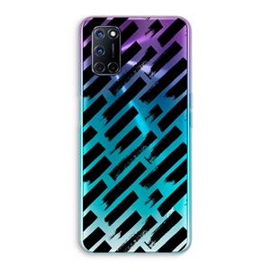 CaseCompany Zwarte vegen: Oppo A92 Transparant Hoesje