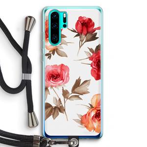 CaseCompany Roosjes: Huawei P30 Pro Transparant Hoesje met koord