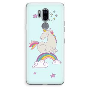 CaseCompany Regenboog eenhoorn: LG G7 Thinq Transparant Hoesje