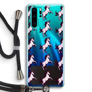 CaseCompany Musketon Unicorn: Huawei P30 Pro Transparant Hoesje met koord