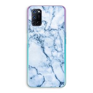 CaseCompany Blauw marmer: Oppo A92 Transparant Hoesje