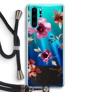 CaseCompany Geschilderde bloemen: Huawei P30 Pro Transparant Hoesje met koord