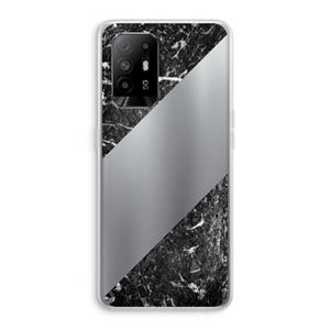 CaseCompany Zwart marmer: Oppo A95 5G Transparant Hoesje