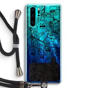 CaseCompany Vexx Black City : Huawei P30 Pro Transparant Hoesje met koord